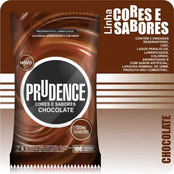 PRESERVATIVO PRUDENCE CORES E SABORES CHOCOLATE COM 3UN