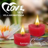 VELA DECORATIVA LOVE YES EM FORMATO DE CORAÇAO COM 6UN