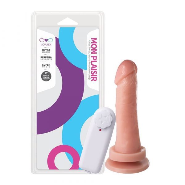 PRÓTESE VIBRADOR EXTERNO VENTOSA 15,5 X 3,5CM SOULSEX