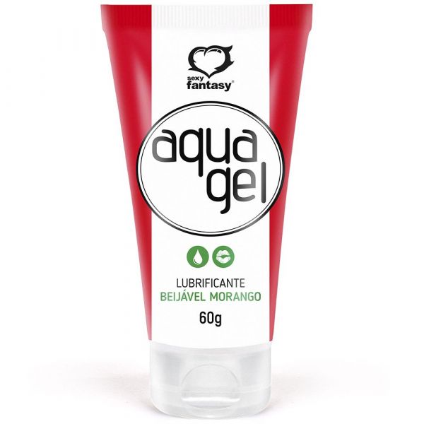 AQUA GEL LUBRIFICANTE BEIJÁVEL 60G SEXY FANTASY MORANGO