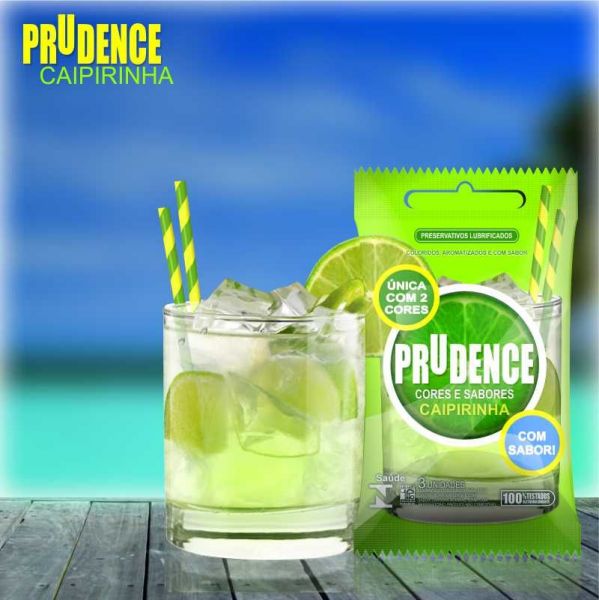 PRESERVATIVO PRUDENCE CORES E SABORES CAIPIRINHA COM 3UN